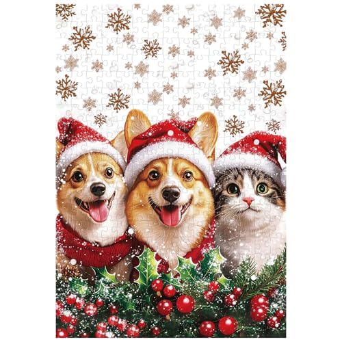 Tolles Puzzle für Erwachsene, 300 Teile, Weihnachts-Hunde- und Katzenpuzzles für Erwachsene, Spielzeug, Geschenk, Familiendekoration, Kinderpuzzle von Artinhand