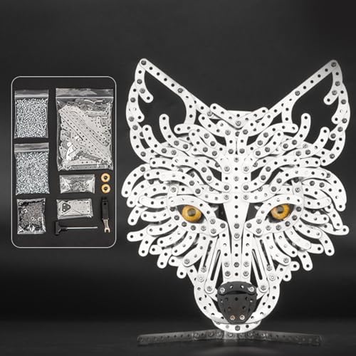 3D Metallbaukasten Emulational, Simulation Tierpuzzle, 679 Teile Bausatz Erwachsene DIY Engineering Baukasten, Konstruktionsspielzeug Geschenkideen für Erwachsene (Wolf-Totem) von Artisanal Habitat