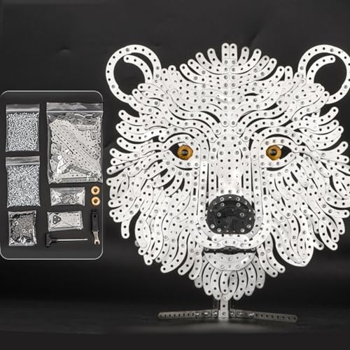 3D Metallbaukasten Emulational, Simulation Tierpuzzle, 940 Teile Bausatz Erwachsene DIY Engineering Baukasten, Konstruktionsspielzeug Geschenkideen für Erwachsene (Bären-Totem) von Artisanal Habitat