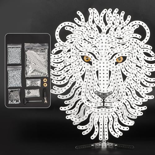 3D Metallbaukasten Emulational, Simulation Tierpuzzle, 948 Teile Bausatz Erwachsene DIY Engineering Baukasten, Konstruktionsspielzeug Geschenkideen für Erwachsene (Löwen-Totem) von Artisanal Habitat