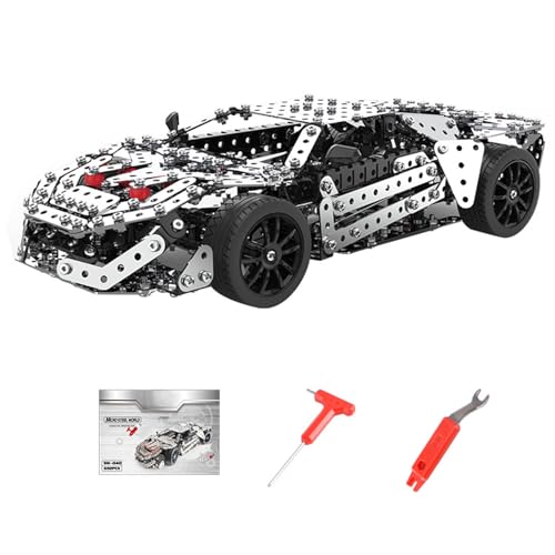 Artisanal Habitat 3D Metallbaukasten Emulational, Simulation Auto, 867 Teile Bausatz Erwachsene DIY Engineering Baukasten, Konstruktionsspielzeug Geschenkideen für Erwachsene (Sportwagen) von Artisanal Habitat