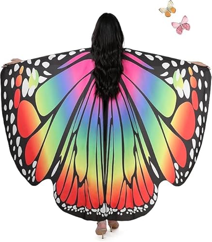 Artisoul® Schmetterlingsflügel Kinder, Fliegender Schmetterling Umhang Kostüm, Feenflügel Feenkostüm Mädchen, Schmetterlingskostüm Kostüm Feen Flügel Schmetterling Cape für Damen Kinder Verkleidung von Artisoul