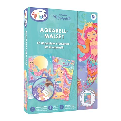 ARTISTA 9301919 Aquarellmalset Meerjungfrau, DIY-Kit für Kinder, Bastelset, Kreativset in praktischer Aufbewahrungsbox von ARTISTA