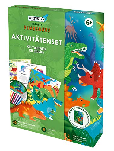 Artista 9301928 Aktivitätenset Dinosaurier, DIY-Kit für Kinder, Bastelset, Kreativset in praktischer Aufbewahrungsbox, Mittel von ARTISTA