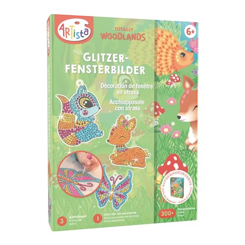 Artista 9301944 Bastelset Glitzerfensterbilder, Kreativset in praktischer Aufbewahrungsbox, DIY-Kit für Kinder ab 6 Jahre Mittel von Artista