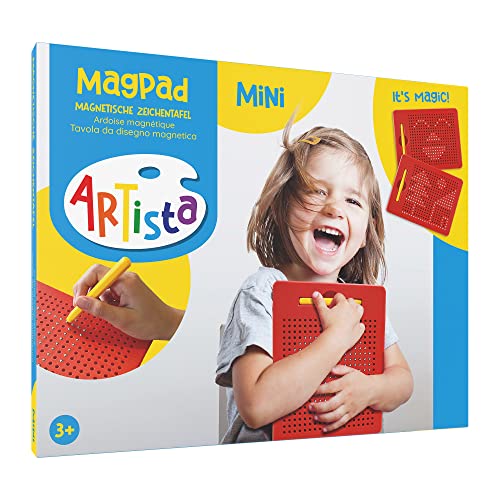 Artista 9315380 Magnet Zeichentafel Mini, magnetisches Zeichenbrett, Zaubertafel für Kinder ab 3 Jahren, Rot von Artista