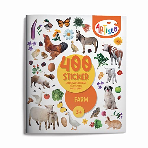 Artista 9315131 Stickerbuch Bauernhof, 400 naturgetreue Sticker, wiederverwendbar, für Erwachsene und Kinder ab 3 Jahren von Artista