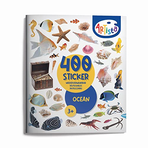 Artista 9315127 Stickerbuch Meer, 400 naturgetreue Sticker, wiederverwendbar, für Erwachsene und Kinder ab 3 Jahren von Artista