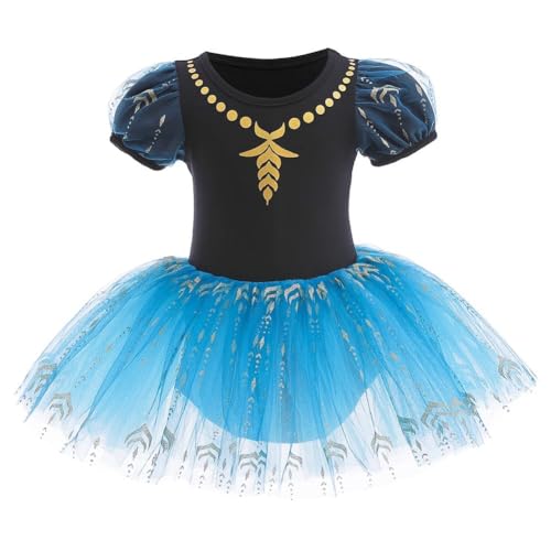 AruMinna Kleinkind Mädchen Prinzessin Ballerina Tutu Kleid Rapunzel Sofia Schneewittchen Frozen Elsa Verkleidung Karneval Halloween Kostüm (Anna 004, 12-18 Monate) von AruMinna