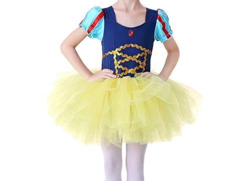 AruMinna Kleinkind Mädchen Prinzessin Ballerina Tutu Kleid Rapunzel Sofia Schneewittchen Frozen Elsa Verkleidung Karneval Halloween Kostüm (Gelb, 12-18 Monate) von AruMinna