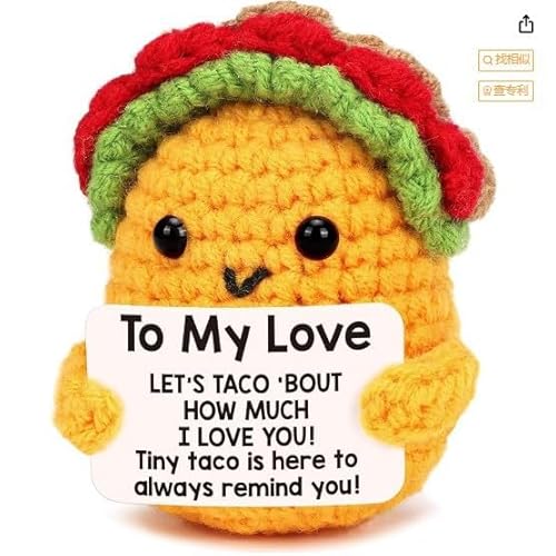 Aruigu Glücksbringer Bär Pocket Hug Geschenk, Kreative gestrickte Bärenpuppe aus Wolle, Lustige Mutmacher Kinder Geschenk, Gute Besserung Geschenk, Einschulung Geschenk (Gelbe Kartoffeln) von Aruigu
