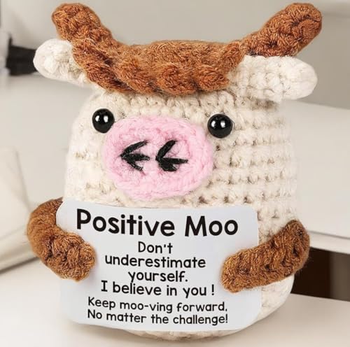 Aruigu Glücksbringer Bär Pocket Hug Geschenk, Kreative gestrickte Bärenpuppe aus Wolle, Lustige Mutmacher Kinder Geschenk, Gute Besserung Geschenk, Einschulung Geschenk (Kalb) von Aruigu