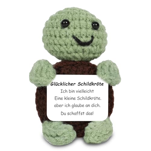 Aruigu Glücksbringer Schildkröte Pocket Hug Geschenk Für Frauen, Lustige Mutmacher Kinder Geschenk Glücksbringer Prüfung，Gute Besserung Geschenke Beste Freundin, Positive Kartoffel Deutsch Ersatz von Aruigu
