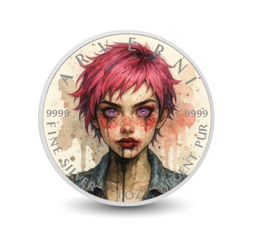 Arverni Mint Crimson Resolve The Violet-Eyed Rebel 1oz 9999 Silver Coloured Coin von Arverni Mint