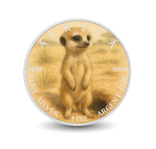 Arverni Mint Desert Watcher - Curious Meerkat of Africa 1oz 9999 Silver Coloured Coin Arverni Mint Desert Watcher - Curious Meerkat of Africa 1oz 9999 Silver Coloured Coin von Arverni Mint