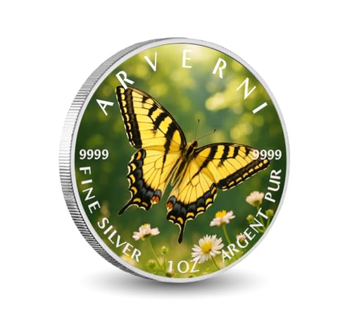 Arverni Mint Golden Wings of Summer 1oz Fine Silver Coloured Coin von Arverni Mint