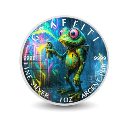 Arverni Mint Neon Hopper The Wall Tagger 1oz 9999 Silver Coloured Coin von Arverni Mint