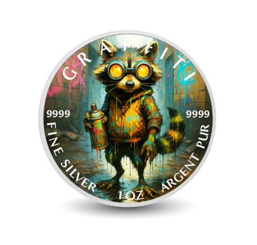 Arverni Mint Urban Bandit The Graffiti Raccoon 1oz 9999 Silver Coloured Coin Arverni Mint Urban Bandit The Graffiti Raccoon 1oz 9999 Silver Coloured Coin von Arverni Mint