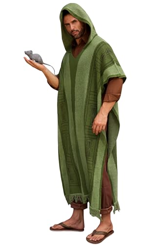 Arvilhill Herren Halloween Bruno Encanto Umhang Grün Kapuzenumhang Cosplay Poncho, Grüne Umhänge, X-Large Arvilhill Herren Halloween Bruno Encanto Umhang Grün Kapuzenumhang Cosplay Poncho, Grüne Umhänge, X-Large von Arvilhill