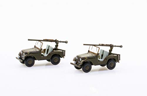 Arwci ACE 85005106 1/87 Set mit 2 Jeep PAK58 Panzer-Abwehr Kompanie BAT Die- Cast, Sammlermodelle von Arwci ACE