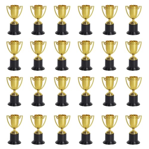 Ascitndy 24er-Pack Mini-Trophäen in Gold für Kinder, Plastiktrophäen für Sport, Spiele, Turniere, Wettbewerbe von Ascitndy