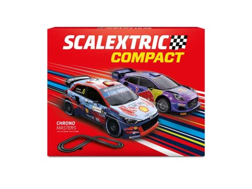 Scalextric COMPACT Rennstrecke Komplette Rennstrecke - 2 Autos und 2 Controller 1:43 (Chrono Masters) von Scalextric