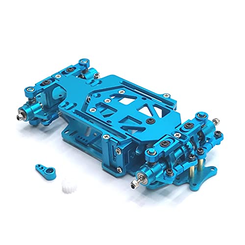 Ashikoi RC01 1/28 Scale RWD RC Drift Autod Radstand Einstellbarer Metall Chassis Rahmen KIT für K969 K989 284131 Mini-Q,Blau von Ashikoi