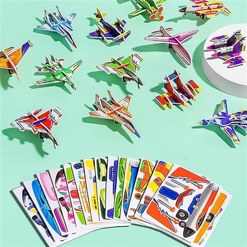 Ally-Pocket Educational 3D Cartoon Puzzle,3D Paper Puzzles Paper Craft DIY Puzz,Shape Matching Puzzle,3D Jigsaw Puzzles Cartoon Educational Toys,Cartoon Art Crafts Gifts for Boys & Girls (Airplane) von Ashopfun