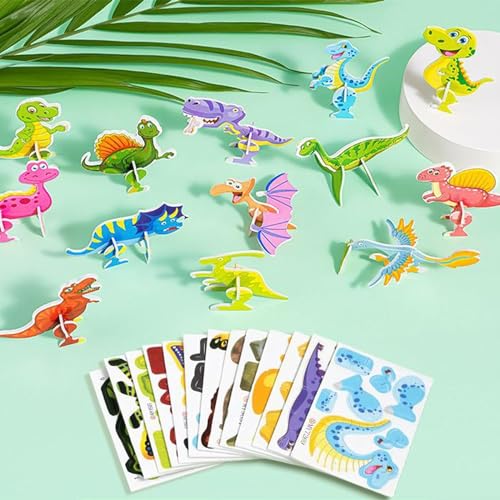 Ally-Pocket Educational 3D Cartoon Puzzle,3D Paper Puzzles Paper Craft DIY Puzz,Shape Matching Puzzle,3D Jigsaw Puzzles Cartoon Educational Toys,Cartoon Art Crafts Gifts for Boys & Girls (Dinosaur) von Ashopfun