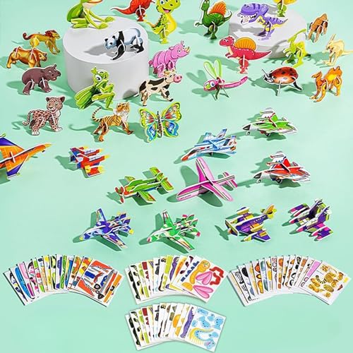 Ally-Pocket Educational 3D Cartoon Puzzle,3D Paper Puzzles Paper Craft DIY Puzz,Shape Matching Puzzle,3D Jigsaw Puzzles Cartoon Educational Toys,Cartoon Art Crafts Gifts for Boys & Girls (Mixed) von Ashopfun