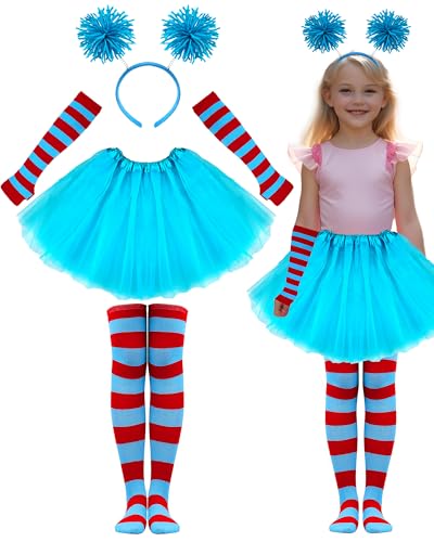 Tutu Kostüm Zubehör Set Spirit Day Blau von Asikkon