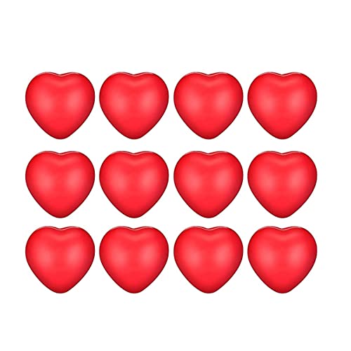 Asinfter 12 Rote -Stressbälle Zum Valentinstag, Stressbälle für Die Schule, Karneval, Belohnung, Herzgriffball von Asinfter
