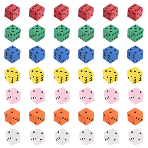 Asitanie 42 Pcs schaumstoffwürfel flüsterwürfel würfel Schaumstoff leise zahlenwürfel softwürfel Kinder Foam dice,Farbwürfel Geschenke für Kindergarten Vorschule Muttertag Geburtstag(Mehrfarbig) von Asitanie