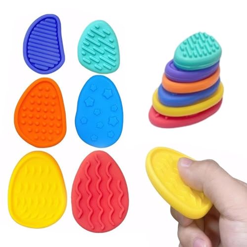 6Pcs Fidget Toys Sensory Stones Stressabbau Spielzeug Sensorische Stone Anti Stress Spielzeug Sensory Stones für Kinder und Erwachsene Gegen Stress Angst（Zufällige Farbe） von Asitanie