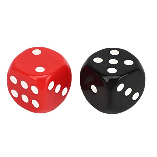 6-seitige Würfel, 20 Stück schwarz rot D6 Würfel tragbare Standardspielwürfel sichere wasserdichte Brettspielwürfel, für Brettspiele, Würfelspiele, Mathe-Spiele von Asixxsix