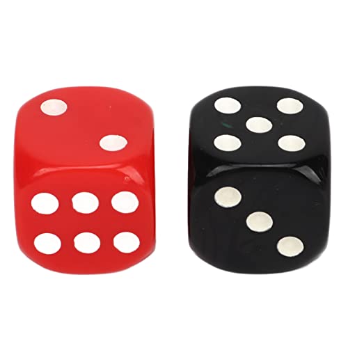 6-seitiges Würfelset, 20 Stück Schwarz-rote D6-Würfel, Tragbare Quadratische Standard-Spielwürfel, wasserdichte Brettspielwürfel für Würfelspiele, Mathe-Spiele von Asixxsix