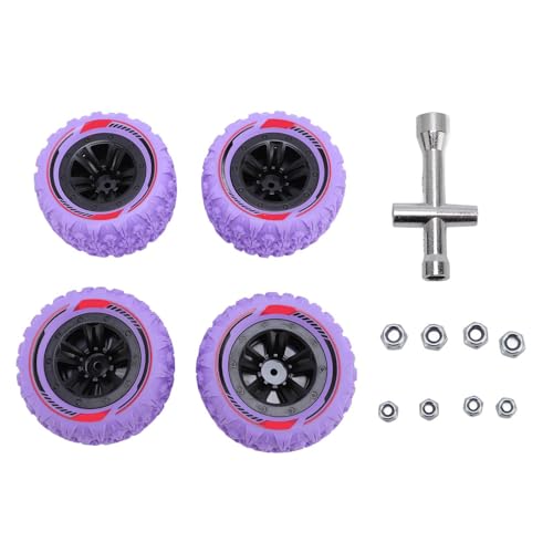 Asixxsix 4pcs RC Crawler Wheelreifen Gummireifen, Einfache Installation RC -Radreifen mit Nicht -Schlupf -Textur und Sockel M3 M4 -Nuss für 1/14 1/16 RC Car Crawler (1) von Asixxsix