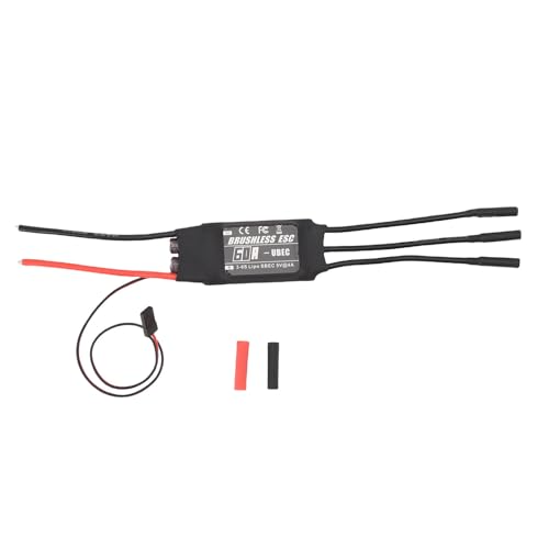 Asixxsix 80A Rc Bürstenloser Motor, Rc Speed Controller mit BEC XT60 & 4,0-mm-Stecker, Rc Bürstenloser Motor ESC Elektrischer 3-6S Speed Controller für Rc Drohnen Flugzeuge Zubehör von Asixxsix