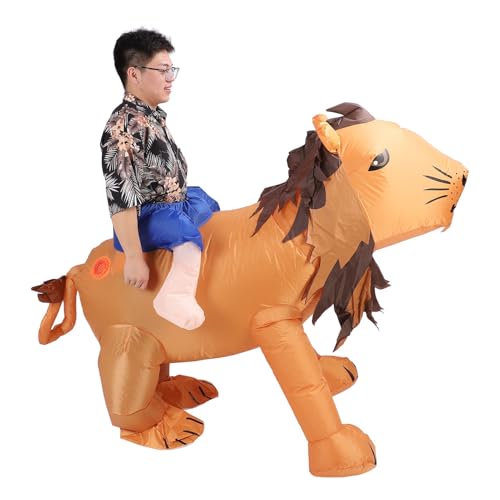 Asixxsix Aufblasbares Kostüm für Erwachsene, Polyester Aufblaskostüm Lustiges aufblasbares Löwenkostüm, Ride On Löwenkostüm, Halloween Kostüm für Verkleidungspartys Festivals, 150-190cm Asixxsix Aufblasbares Kostüm für Erwachsene, Polyester Aufblaskostüm Lustiges aufblasbares Löwenkostüm, Ride On Löwenkostüm, Halloween Kostüm für Verkleidungspartys Festivals, 150-190cm von Asixxsix