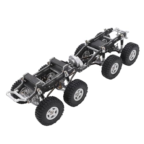 Asixxsix Axial SCX24 RC -Auto -Chassis -Rahmenersatz, Legierungsmetall- und Kohlefaser, 8x8 Niedrigmitte -Schwerkraft, RC Crawler Climbing Car DIY, RC Crawler Autoteile (mit Rädern) (schwarzes von Asixxsix
