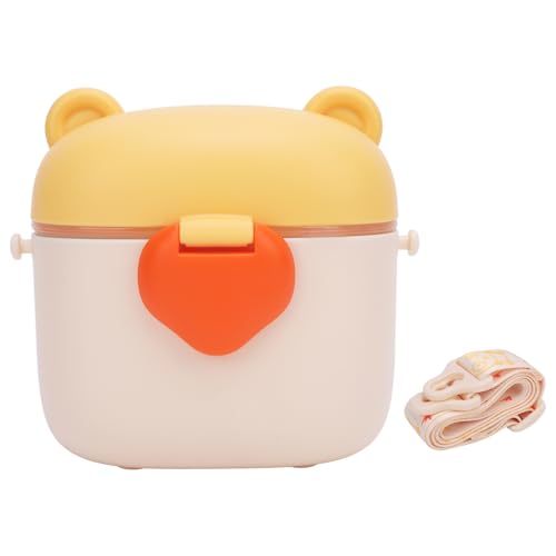 Asixxsix Babyformelspender, Formelbehälter, Multifunktionales Versiegelung Tragbarer Milchpulverspender mit Hängendes Seil für Milchpulver, Snacks, Süßigkeiten, Früchte (Yellow) von Asixxsix