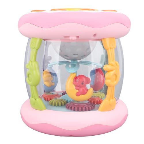 Asixxsix Babyspielzeug für Säugling und Kleinkind, Musikalischer Projektor Rotierendes Licht -Up -Spielzeug, Bauchzeit -Kinderspielzeug, Musikalisches Licht Rotierende Spielzeug (PINK) von Asixxsix