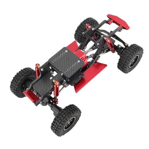 Asixxsix Carbon -Faser -RC -Chassis -Rahmenkit, Leichte Upgrade -Teile mit Hoher Stärke für Ascent 18 1/18 RC Crawler, mit Modularem Design für die Einfache Installation (Schwarz Rot) von Asixxsix