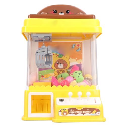 Asixxsix Krallen-Automat, wiederaufladbare USB Power Cartoon Bär Preis Dispenser Spielzeug, Kunststoff einfach zu bedienen Top Öffnung Mini-Automaten für 4 5 6 7 8 Jahre alte Mädchen von Asixxsix