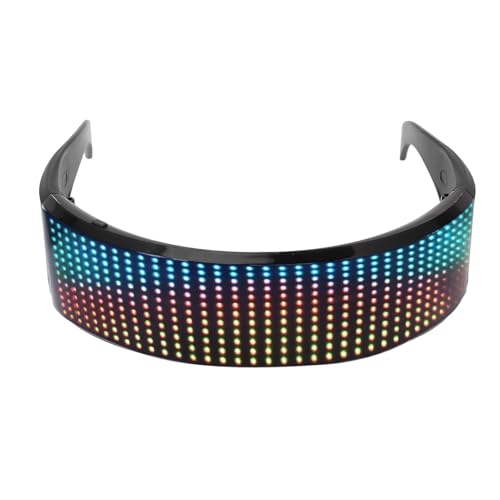 Asixxsix LED-Brille, Bluetooth-Leuchtbrille, APP-gesteuerte, anpassbare LED-Brille, RGB-LED-Display, intelligente Brille, wiederaufladbare Bluetooth-LED-Brille für Cosplay-Party von Asixxsix