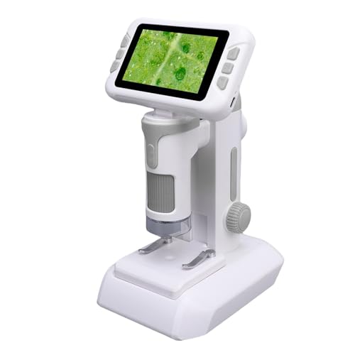 Asixxsix Mikroskop für Kinder, 1080p HD 1600X -Taschen -Digitalmikroskope mit 4 -Zoll -Bildschirm und LED -Licht, Wiederaufladbare Tragbare Handspiele für Tragbare Handheld -Mikroskop (Grey) von Asixxsix