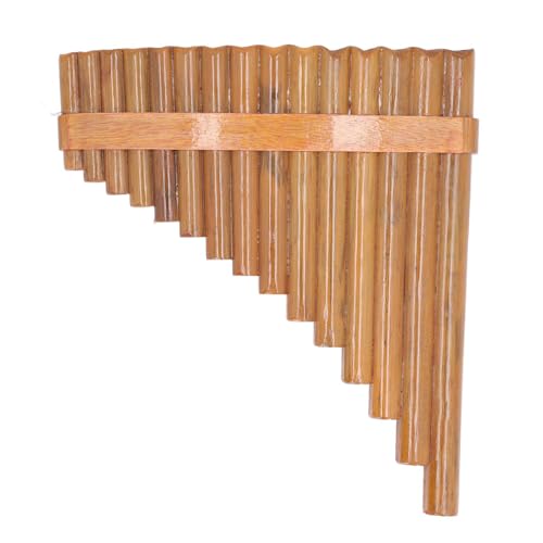Asixxsix Professionelle Panflöte, 15 Pfeifen, einstellbare G-Tonart, Holzblasinstrument mit Softbag und Zubehör, stimmbare Panflöte für tägliches Üben und Bühnenauftritte (Linke Hand) von Asixxsix