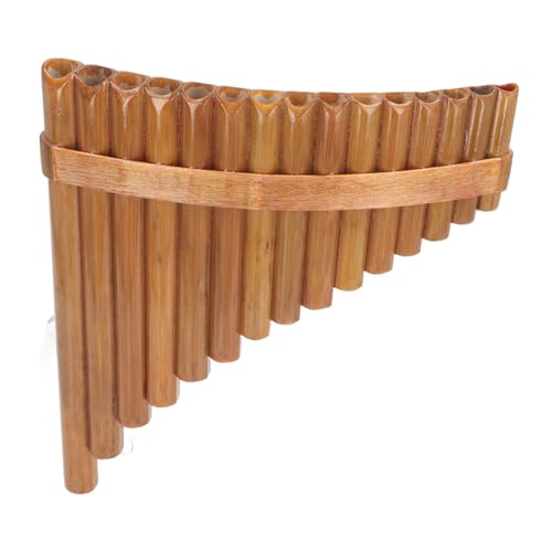 Asixxsix Professionelle Panflöte, 15 Pfeifen, einstellbare G-Tonart, Holzblasinstrument mit Softbag und Zubehör, stimmbare Panflöte für tägliches Üben und Bühnenauftritte (Rechte Hand) von Asixxsix