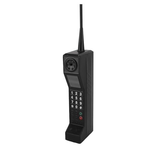 Asixxsix Retro Brick Handy Ornament, 80er 90er Vintage Brick Mobiltelefonmodell Tragbares Eiserne Altmodische Mobiltelefonvorlage Dekoration für Fotografie -Requisiten Filmszene (Black) von Asixxsix