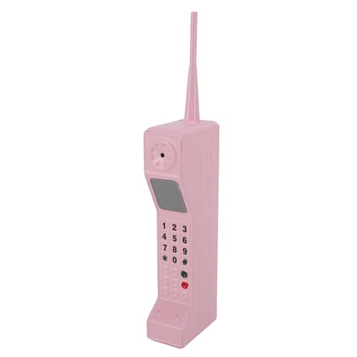 Asixxsix Retro Brick Handy Ornament, 80er 90er Vintage Brick Mobiltelefonmodell Tragbares Eiserne Altmodische Mobiltelefonvorlage Dekoration für Fotografie -Requisiten Filmszene (PINK) von Asixxsix